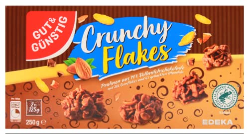 Gut & Günstig Crunchy Flakes Pralinen aus 74% Vollmichschokolade, 18er Pack (18 x 250g) von Edeka