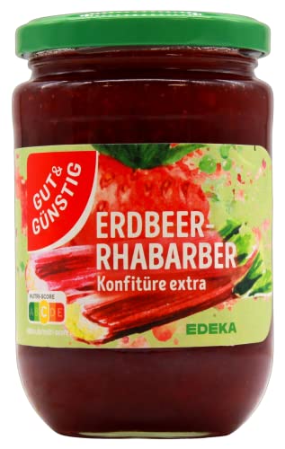 Gut & Günstig Erdbeer-Rhabarber Konfitüre extra, 10er Pack (10 x 450g) von Edeka
