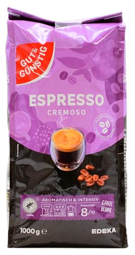 Gut & Günstig Espresso Cremoso ganze Bohnen, 2er Pack (2 x 1 kg) von Edeka
