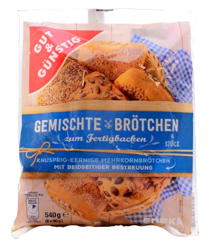 Edeka Gut & Günstig Gemischte Brötchen zum Fertigbacken, 6er Pack (6 x 540g) von Edeka