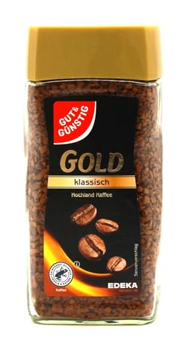 EDEKA Gut & Günstig Gold löslicher Bohnenkaffee klassisch, 12er Pack (12 x 100g) von Edeka
