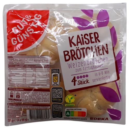 Gut & Günstig Kaiser Brötchen zum Fertigbacken, 12er Pack (12 x 220g) von Edeka