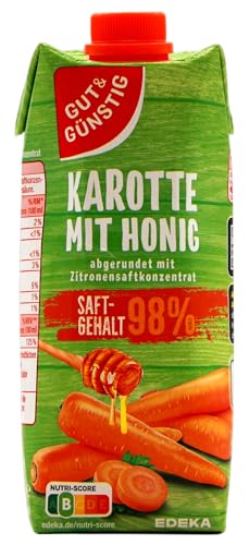 Gut & Günstig Karotte mit Honig Saft, 12er Pack (12 x 0.5 l) von Edeka