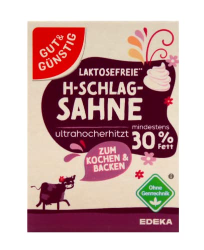 Gut & Günstig Laktosefreie H-Schlagsahne 30% Fett, 9er Pack (9 x 200g) von Edeka