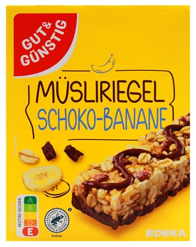 Gut & Günstig Crunchy Time Out Schoko-Banane-Müsliriegel, 9er Pack (9 x 200g) von Edeka