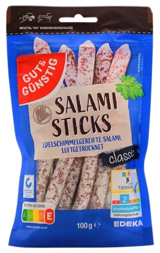 Gut & Günstig Salami Sticks classic, 8er Pack (8 x 100g) von Edeka