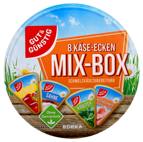 Gut & Günstig Schmelzkäse Käse-Ecken Mix-Box, 8er Pack (8 x 250g) von Edeka