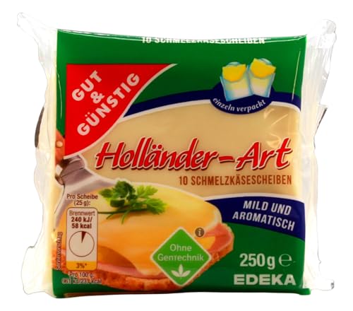 Gut & Günstig Schmelzkäsescheiben Holländer-Art, 16er Pack (16 x 250g) von Edeka