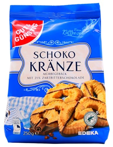 Gut & Günstig Schoko-Kränze Mürbegebäck, 12er Pack (12 x 250g) von Edeka