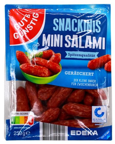 Gut & Günstig Snackinis Mini Salami, 12er Pack (12 x 250g) von Edeka