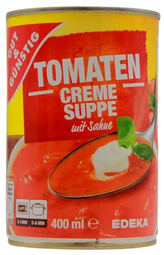 Gut & Günstig Tomatencreme-Suppe mit Sahne, 12er Pack (12 x 400ml) von Edeka