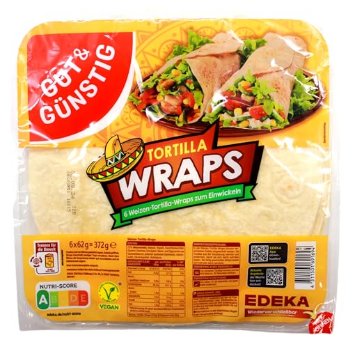 Gut & Günstig Weizen Tortilla Wraps, 12er Pack (12 x 372g) von Gut & Günstig