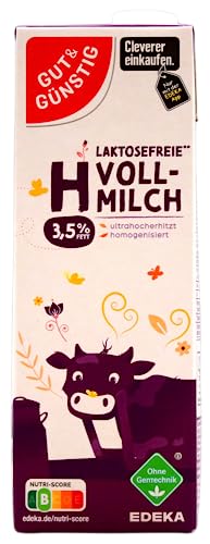 Gut & Günstig laktosefreie H-Vollmilch 3,5% Fett, 12er Pack (12 x 1 l) von Edeka