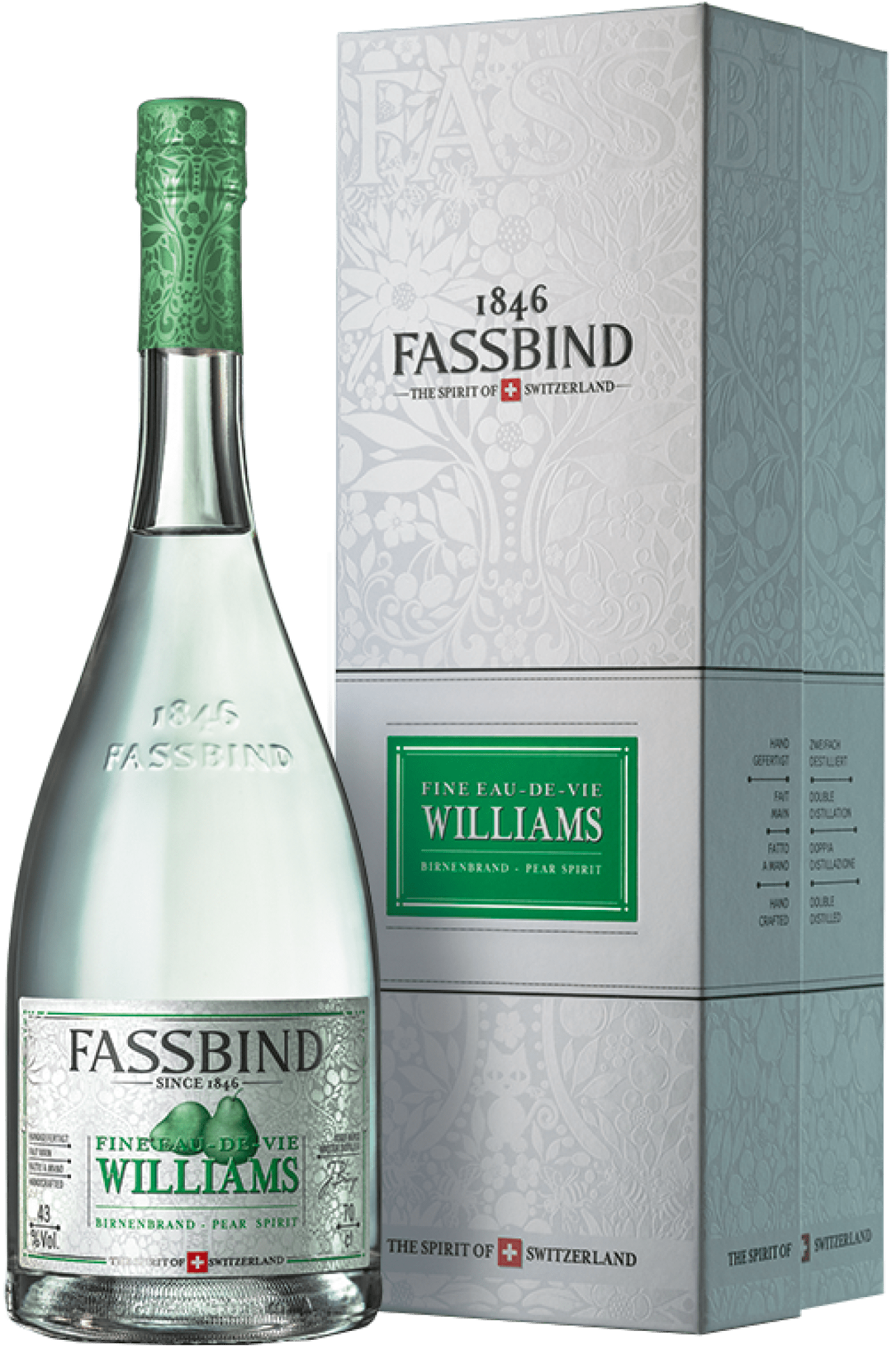 Fassbind Eau de Vie Williams in Geschenkverpackung