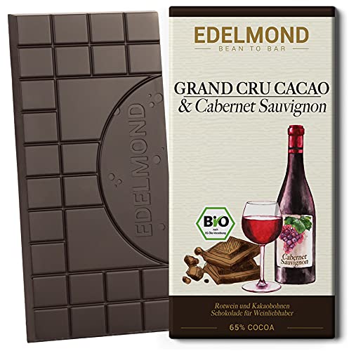 Barrique Schokolade Bio: Rotwein & Kakaobohnen zu Edelmond Schokolade. Criollo Kakao mit Cabernet für Weinliebhaber von Edelmond