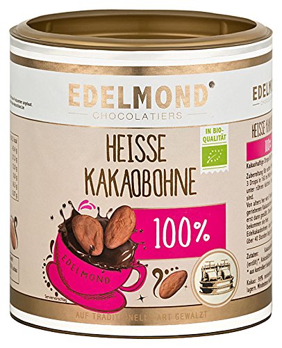 Edelmond 100 % Kakaobohne für BIO heiße Trink Schokolade ohne Zucker, kein Pulver. Gewalzter Frischkakao 250 GR von Edelmond