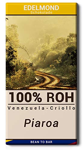 Edelmond 100% Criollo Piaroa - Langzeitgeführte Roh-Schokolade - Single Origin Kakaobohnen aus Venezuela - sehr bitter - 70g von Edelmond