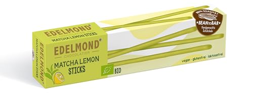 Edelmond Schoko-Sticks Vegane Weiße. Bio Plastikfrei. Schokoladen Geschenk. Handgezogen (Grüner Tee Matcha) von Edelmond