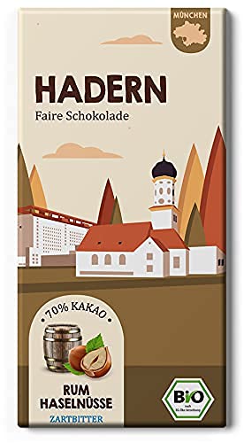 Hadern Rum Haselnüsse Schokolade / Fair Trade Bio Tafel / Bayern - München online Geschenk von Edelmond
