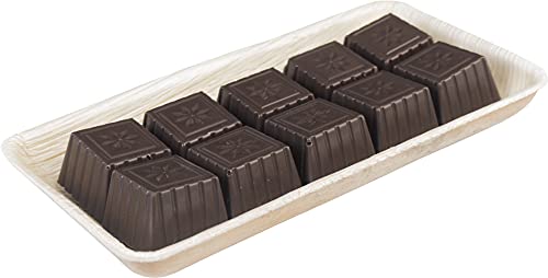 Handgemachte 10 Nuss-Nougat Pralinen. Ein Bio Geschenk im Palmblatt. Gefüllte Schokolade von Edelmond (10er Schale) von Edelmond
