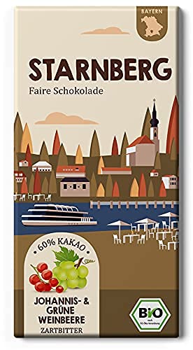 Starnberg Johannis- und Weinbeere Schokolade / Fair Trade Bayern Tafel / Bio Edelkakao von Edelmond