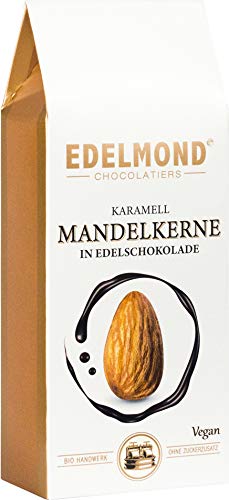 Kandierte Mandel in Schokolade. Bio. Knackig und lecker, Vegan und Laktosefrei. 125g von Edelmond