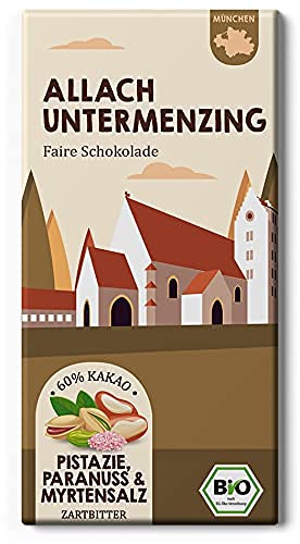 Allach - Untermenzing/Pistazie, Paranuss und Myrtensalz/Fairtrade Stadt Schokolade/München - Bio von Edelmond Chocolatier von Edelmond