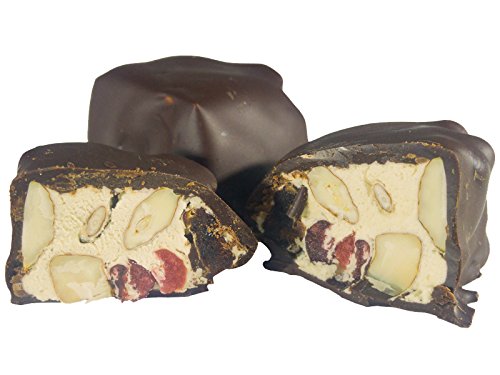 Weißes Vegan-Nougat. Bio. Jedes Stück Handarbeit Cranberry & Mandel (100g Tüte) von Edelmond