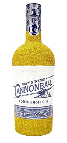 Edinburgh Cannonball Gin 0,7l 700ml (57,2% Vol) - Bling Bling Glitzer Glitzerflasche - gold -[Enthält Sulfite] von Edinburgh Gin