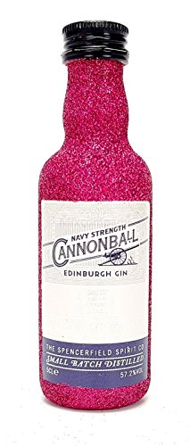 Edinburgh Cannonball Gin Mini 50ml (57,2% Vol) - Bling Bling Glitzer Glitzerflasche Flaschenveredelung für besondere Anlässe - Hot Pink -[Enthält Sulfite] von Edinburgh Gin