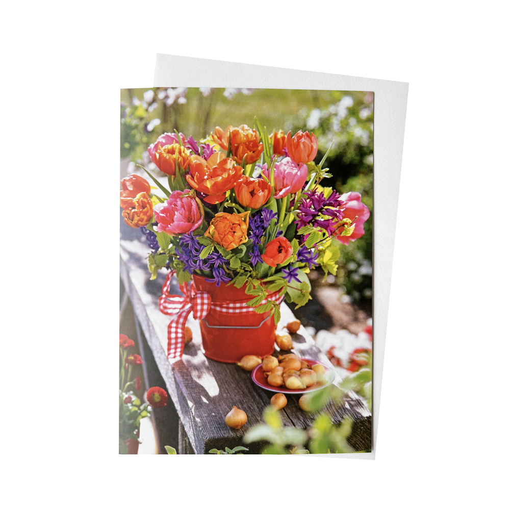 Grußkarte "Bunter Strauß mit Tulpen" Grußkarte "Bunter Strauß mit Tulpen" von Edition Gollong GmbH