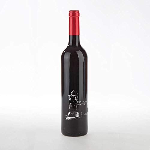 Edition Wattenmeer, Motiv: Leuchtturm Roter Sand, Garnacha aus Spanien in Gravur-Flasche, INKLUSIVE geschmackvoller Geschenkverpackung von Edition Wattenmeer