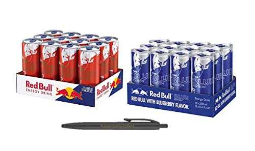 1x12 Red Bull Blue Edition und 1x12 Red Bull Red Edition (Insgesamt 24 Einweg-Dosen x 0,25 L) Inkl. Gratis FiveStar Kugelschreiber von Edition