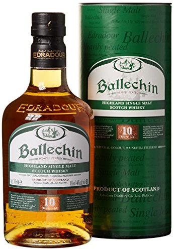 Ballechin | Single Malt Scotch Whisky | 700 ml | 46% Vol. | 10 Jahre in Bourbon- & Sherryfässern gereift | Nicht kühlfiltriert | Süßes & rauchiges Aroma | Geschmack von süßem Karamell & Torfrauch von Edradour