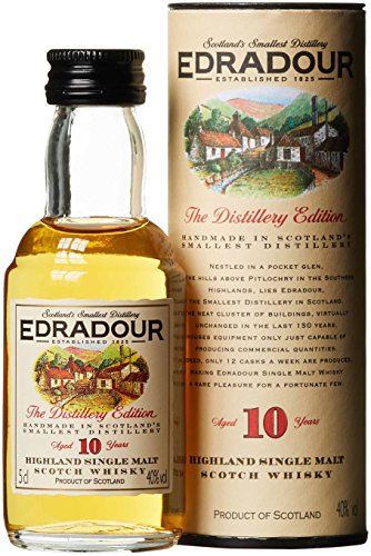 Edradour 10 Jahre Highland Single Malt | Whisky | 1x0.05L | Schottland | Reifung in Sherry-Fässern | Aus der legendären Edradour Destillerie | Mild Edradour 10 Jahre Highland Single Malt | Whisky | 1x0.05L | Schottland | Reifung in Sherry-Fässern | Aus der legendären Edradour Destillerie | Mild von Edradour
