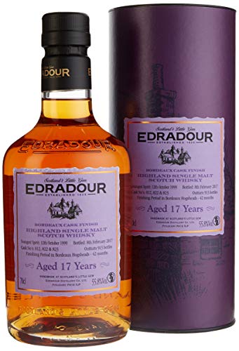 Edradour 17 Years Old Bordeaux Cask Finish mit Geschenkverpackung Whisky (1 x 0.7 l) von Edradour