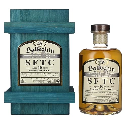 Edradour Ballechin SFTC 10 Years Old Bourbon Cask Matured 2010 58,2Prozent Vol. 0,5l in Holzkiste von Edradour