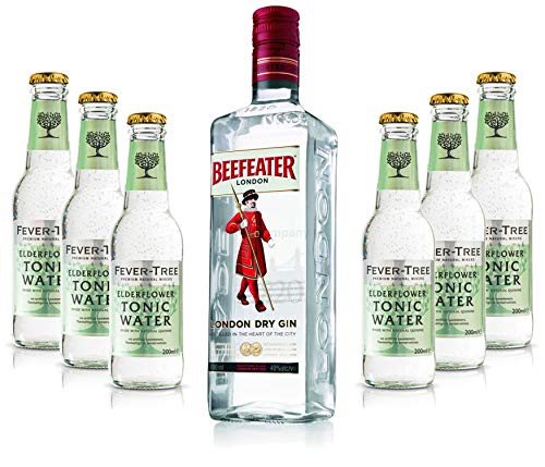 Gin Tonic Set - Beefeater Dry Gin 0,7l 700ml (40% Vol) + 6x Fever Tree Mediterranean Tonic Water 200ml - Inkl. Pfand MEHRWEG von Efe-Efe