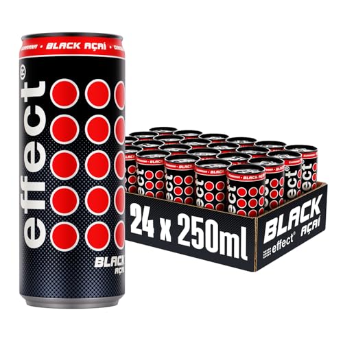 effect Energy Drink BLACK ACAI – Tray mit 24 x 250 ml Energy Dosen Einweg, Koffeinhaltiges Erfrischungsgetränk mit B-Vitaminen – fruchtiger & exotischer Acai Geschmack, vegan effect Energy Drink BLACK ACAI – Tray mit 24 x 250 ml Energy Dosen Einweg, Koffeinhaltiges Erfrischungsgetränk mit B-Vitaminen – fruchtiger & exotischer Acai Geschmack, vegan von effect
