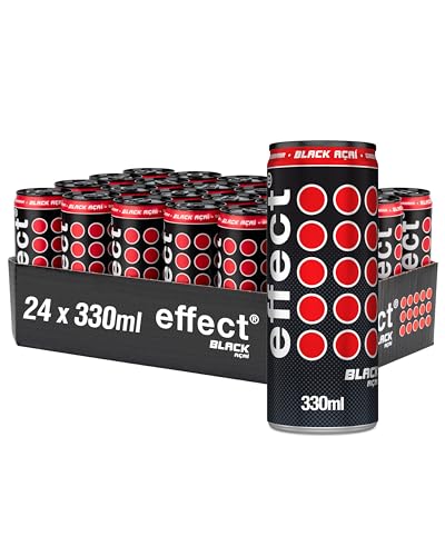 effect BLACK ACAI Energy Drink - 24 x 0,33l Dose - Koffeinhaltiger Energie Drink mit dem Geschmack fruchtig-saurer Acai-Beere - Angenehme Erfrischung an heißen Tagen, perfekt zum pur trinken und mixen von Effect