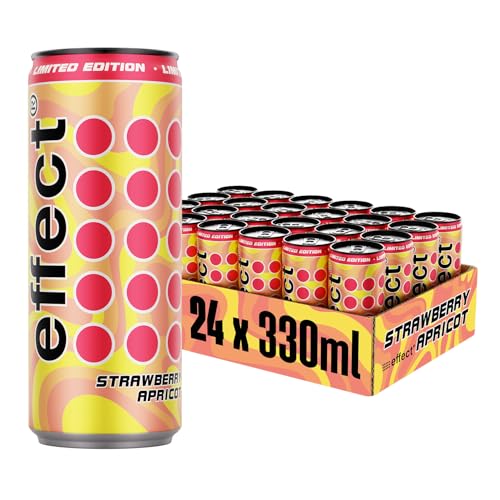 effect Energy Drink STRAWBERRY APRICOT – Tray mit 24 x 330 ml Energy Dosen Einweg, Koffeinhaltiges Erfrischungsgetränk mit B-Vitaminen – süß & fruchtiger Erdbeer-Aprikosen Geschmack, vegan effect Energy Drink STRAWBERRY APRICOT – Tray mit 24 x 330 ml Energy Dosen Einweg, Koffeinhaltiges Erfrischungsgetränk mit B-Vitaminen – süß & fruchtiger Erdbeer-Aprikosen Geschmack, vegan von effect