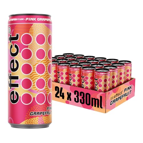 effect Energy Drink PINK GRAPEFRUIT – Tray mit 24 x 330 ml Energy Dosen Einweg, Koffeinhaltiges Erfrischungsgetränk mit B-Vitaminen – spritzig fruchtiger Grapefruit Geschmack, vegan effect Energy Drink PINK GRAPEFRUIT – Tray mit 24 x 330 ml Energy Dosen Einweg, Koffeinhaltiges Erfrischungsgetränk mit B-Vitaminen – spritzig fruchtiger Grapefruit Geschmack, vegan von effect