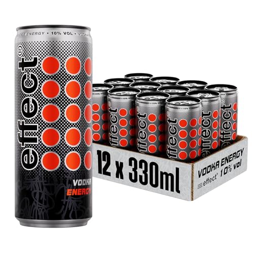 effect VODKA ENERGY Mixgetränk – Tray mit 12 x 330 ml Dosen Einweg, Premium Longdrink mit 10% Vol. Alkohol, klassischer Energy Geschmack gemischt mit 9 MILE Vodka – perfekt für unterwegs von effect