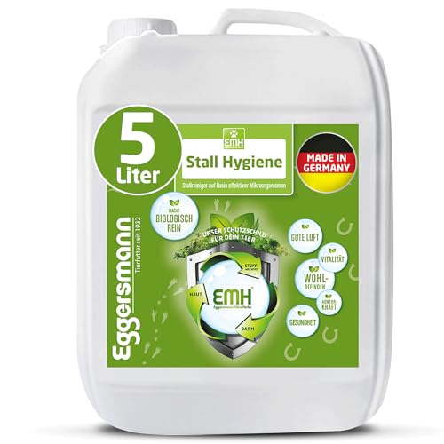 Eggersmann Mein Pferdefutter EMH Stall Hygiene 5 l - Flüssigkonzentrat für den Stall - Reiniger zur Verdrängung von Keimen, unangenehmen Gerüchen & Verschmutzungen - Deutsche Herstellung von Eggersmann Mein Pferdefutter