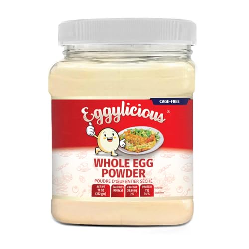 Eggylicious 4 Stück | Käfigfreies Vollei-Pulver 312 g | Hergestellt in den USA aus humanisch angehobenen käfigfreien Eiern | perfekt für Rührei, Kuchen, hausgemachte Nudeln, Vanillepudding | ohne Eggylicious 4 Stück | Käfigfreies Vollei-Pulver 312 g | Hergestellt in den USA aus humanisch angehobenen käfigfreien Eiern | perfekt für Rührei, Kuchen, hausgemachte Nudeln, Vanillepudding | ohne von Eggylicious