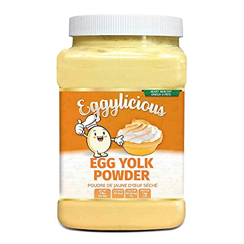 Eggylicious Eigelbpulver, getrocknetes, natürliches Proteinpulver, hergestellt aus frischen Eiern, pasteurisiert, Smoothies, gentechnikfrei, keine Zusatzstoffe, zum Backen, 453 g Eggylicious Eigelbpulver, getrocknetes, natürliches Proteinpulver, hergestellt aus frischen Eiern, pasteurisiert, Smoothies, gentechnikfrei, keine Zusatzstoffe, zum Backen, 453 g von Eggylicious