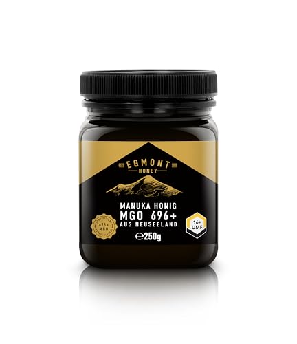 Egmont Honig Manuka Honig 696+ MGO 18+ UMF 250g | Zertifizierter MGO- und UMF-Inhalt | Roher Honig 100% Natürlich | Hergestellt in Neuseeland Egmont Honig Manuka Honig 696+ MGO 18+ UMF 250g | Zertifizierter MGO- und UMF-Inhalt | Roher Honig 100% Natürlich | Hergestellt in Neuseeland von Egmont Honey