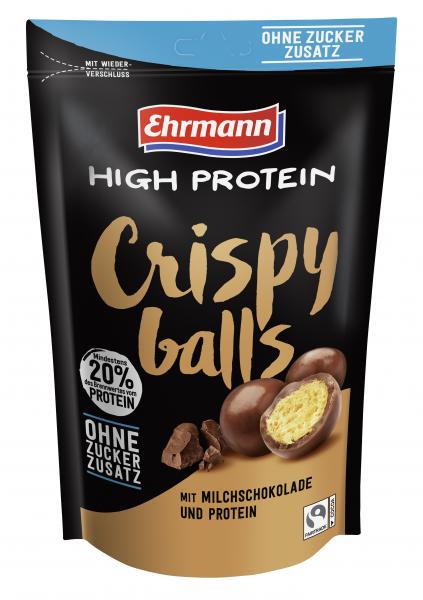 Ehrmann High Protein Crispy Balls Milchschokolade ohne Zucker von Ehrmann