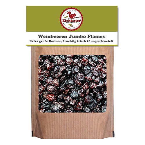 Eichkater Weinbeeren, Rosinen Jumbo Flames groß, saftig und vollmundig (1x185 g) von Eichkater