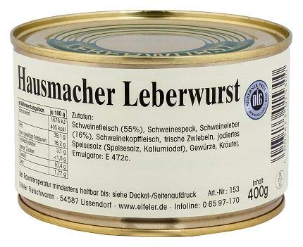 Hausmacher Leberwurst in der Dose Inhalt 400 g von Eifeler Fleischwaren Ludwig Babendererde GmbH